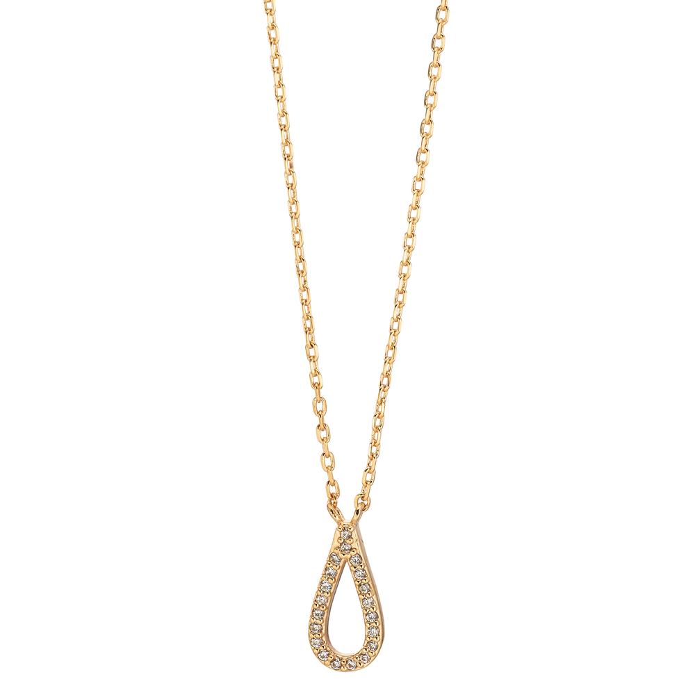 Collier Bronze Zircone 20 Pierres Plaqué or 40-45 cm-604344