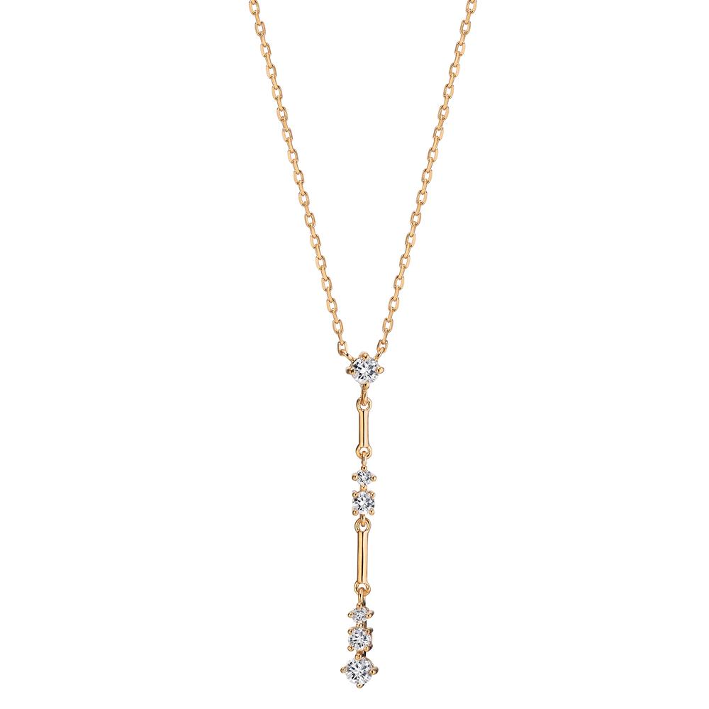 Collier Bronze Zircone 6 Pierres Plaqué or 40-45 cm-604356