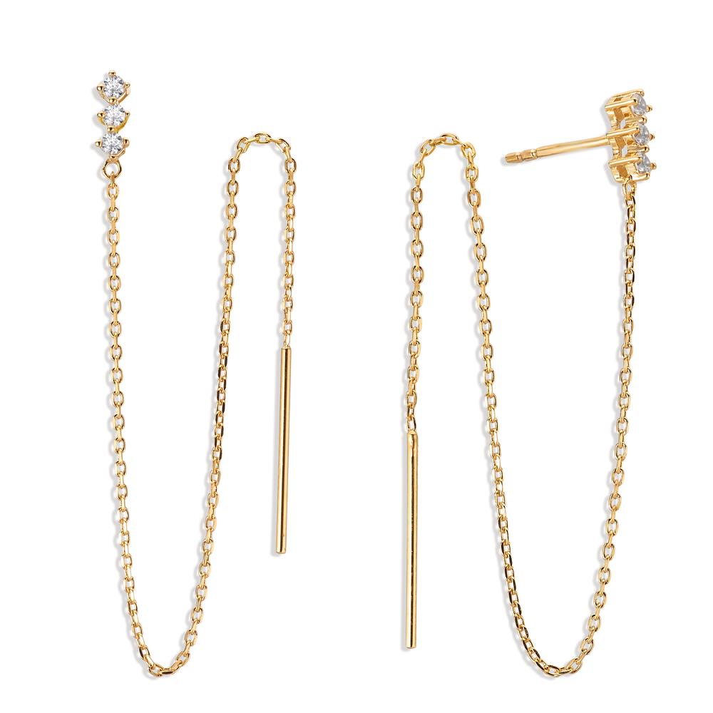 Boucles d'oreilles pendantes Bronze Zircone 6 Pierres 13.5 cm-604358