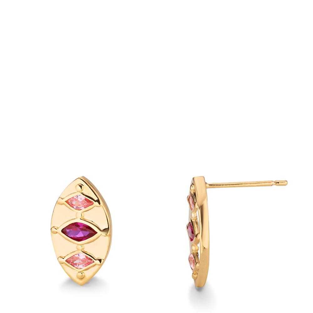 Clous d'oreilles Bronze Zircone 6 Pierres Plaqué or-604427