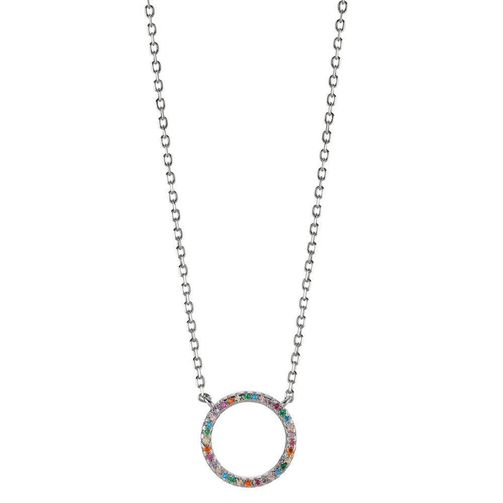 Collier Argent Zircone coloré Rhodié 42-45 cm Ø14 mm-604522
