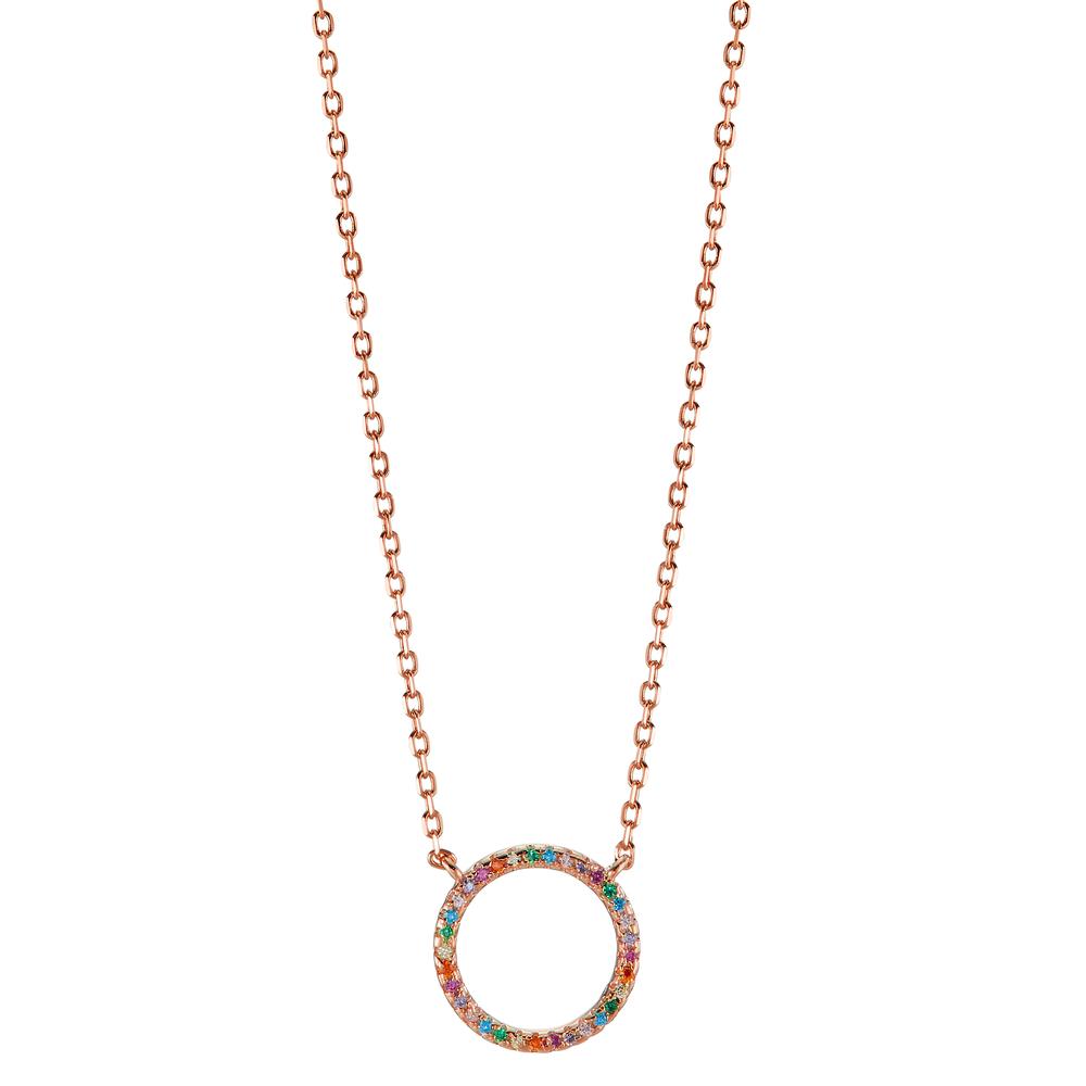Collier Argent Zircone coloré rosé Plaqué or 42-45 cm Ø14 mm-604523