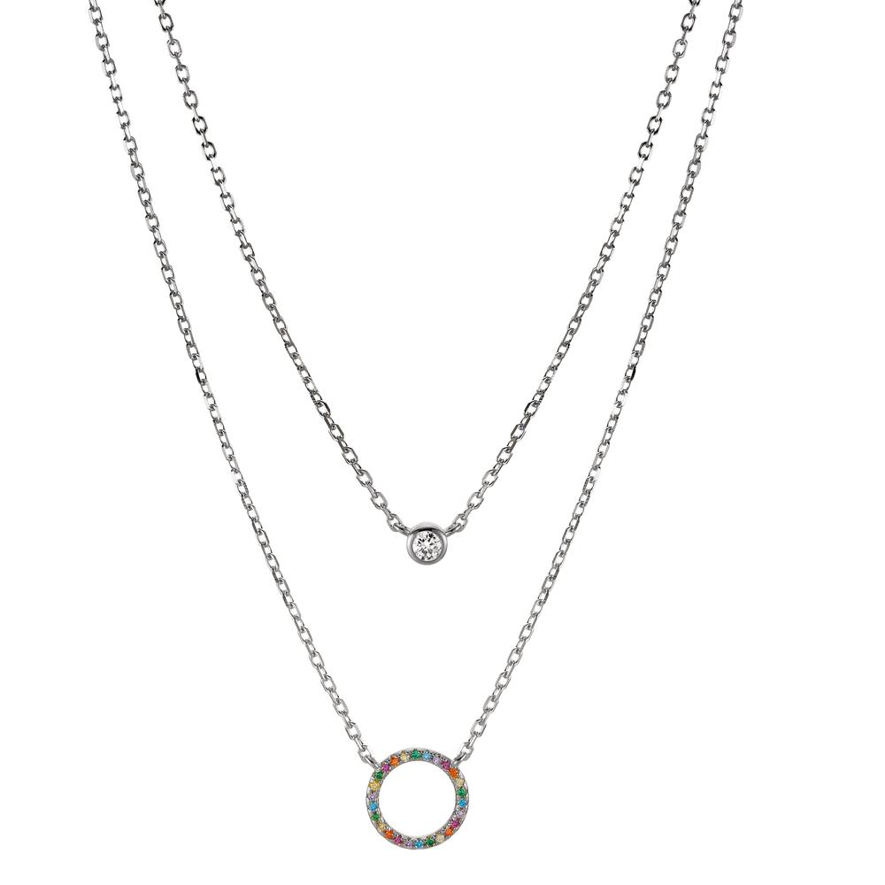 Collier Argent Zircone coloré Rhodié 42-45 cm-604525