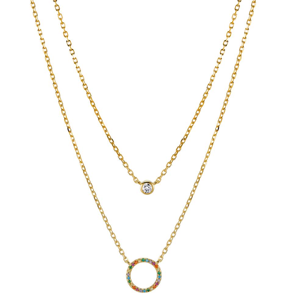 Collier Argent Zircone coloré jaune Plaqué or 42-45 cm-604527