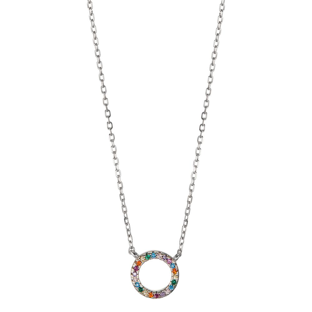 Collier Argent Zircone coloré Rhodié 42-45 cm Ø9 mm-604528