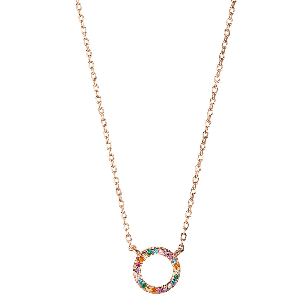 Collier Argent Zircone coloré rosé Plaqué or 42-45 cm Ø9 mm-604529
