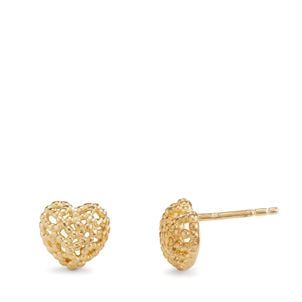 Clous d'oreilles Or jaune 9K Coeur Ø8 mm-604616