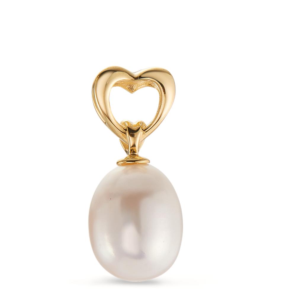 Pendentif Or jaune 9K perle d'eau douce Coeur-604626
