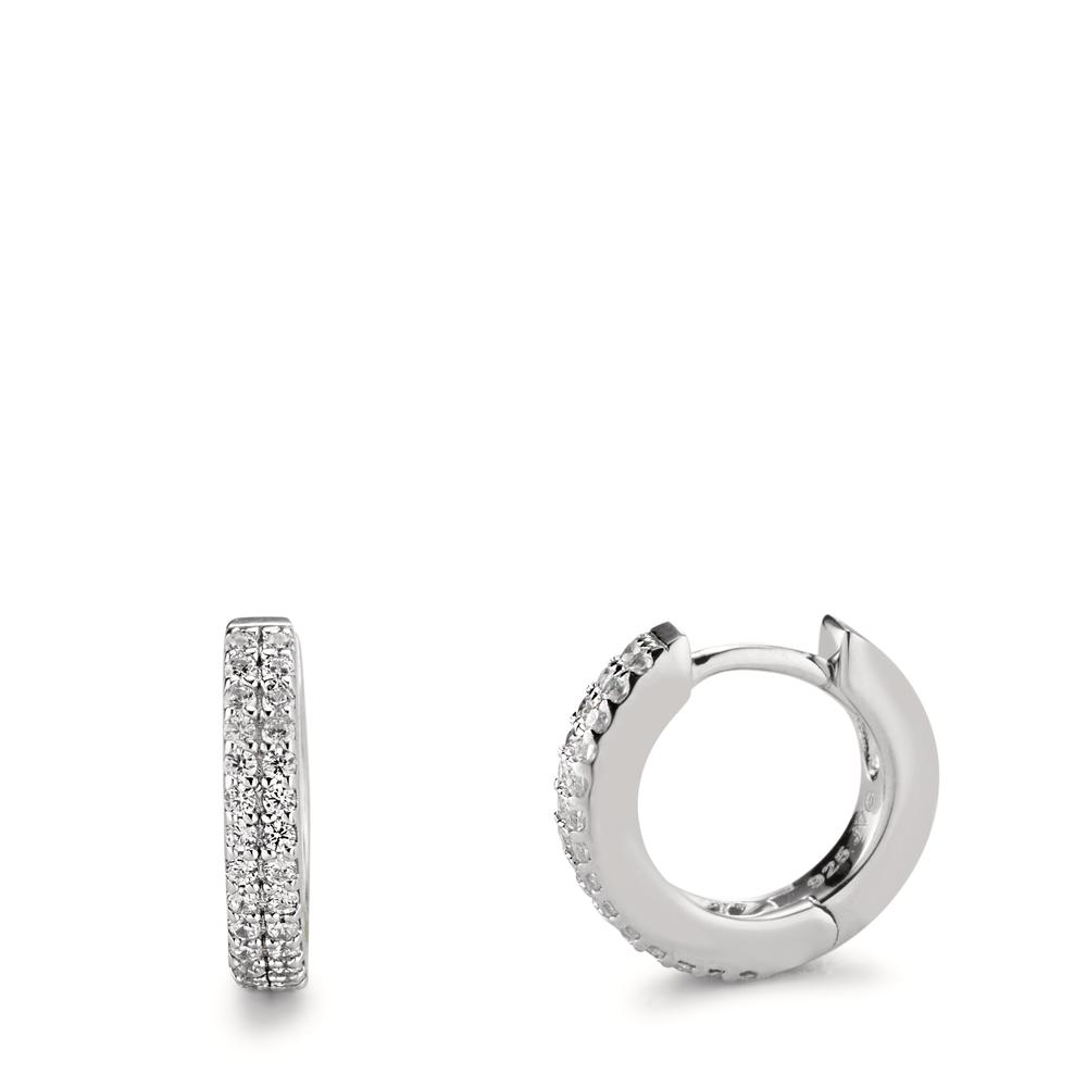 Créoles à charnières Argent Zircone Rhodié-604748