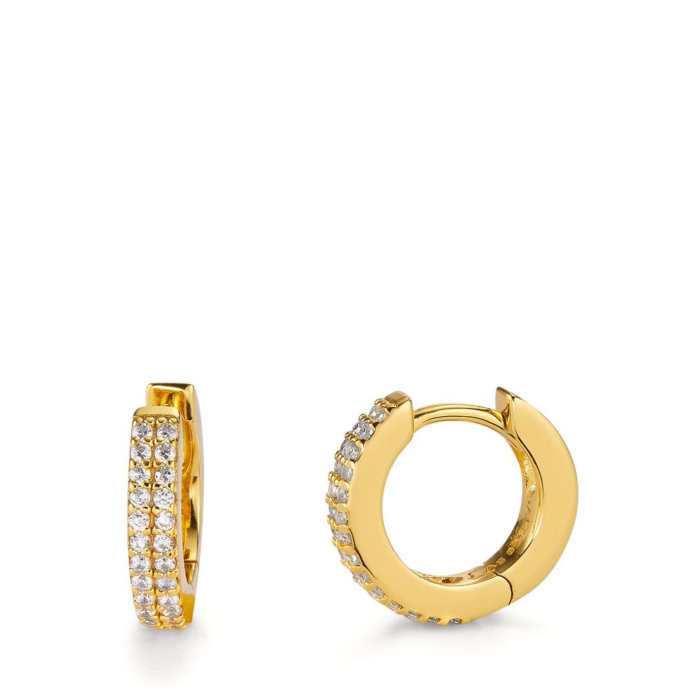 Créoles à charnières Argent Zircone jaune Plaqué or-604749