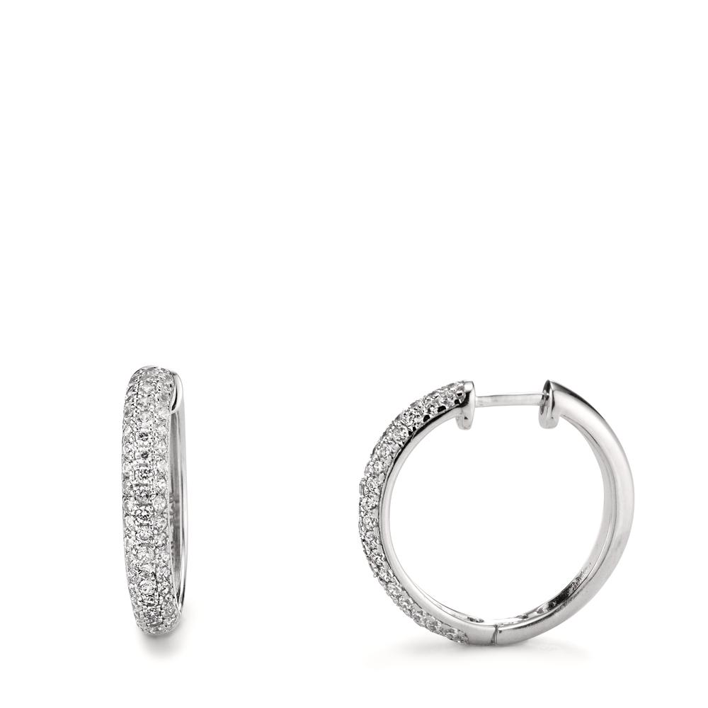 Créoles à charnières Argent Zircone Rhodié-604750