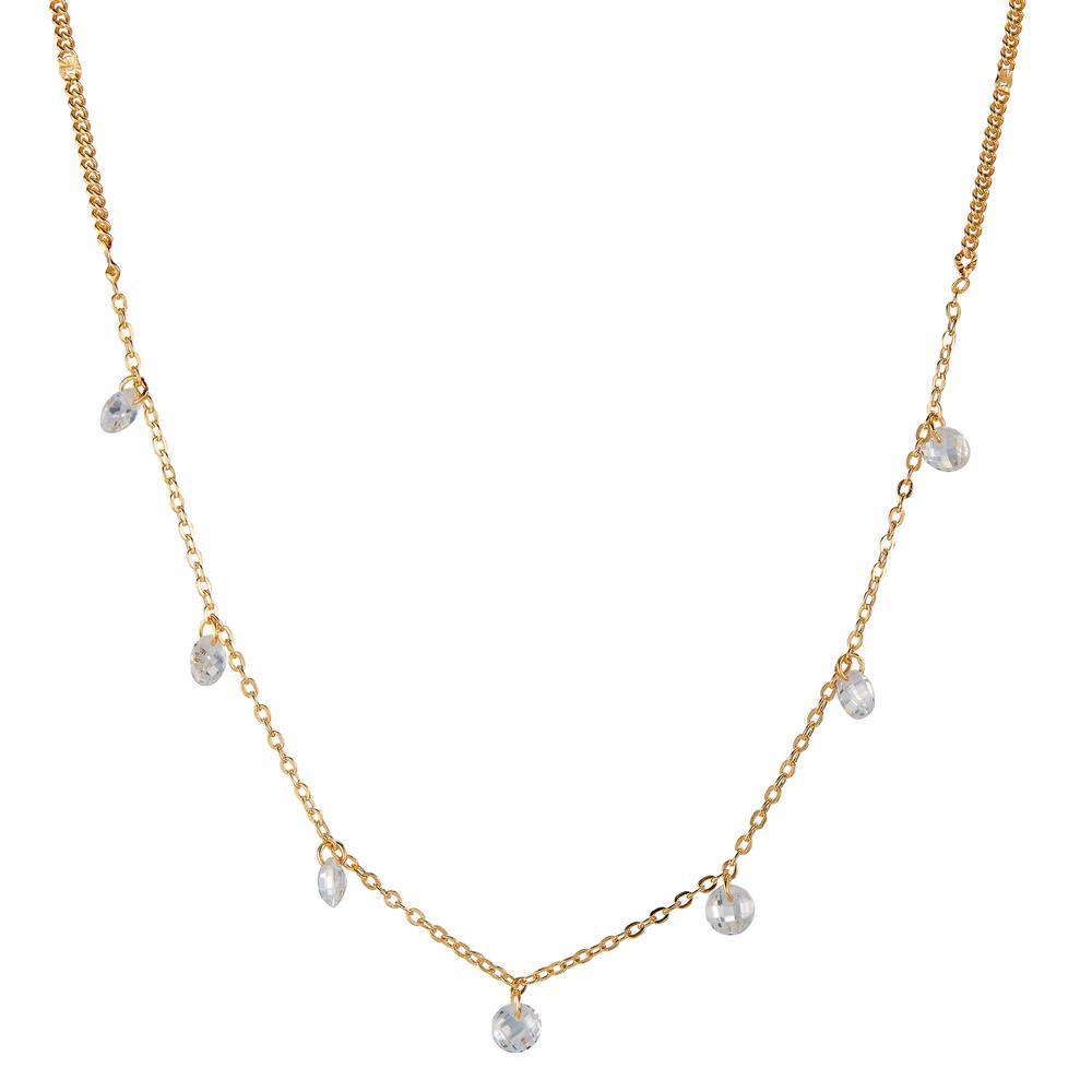Collier Argent Zircone 7 Pierres jaune Plaqué or 42-45 cm-604861