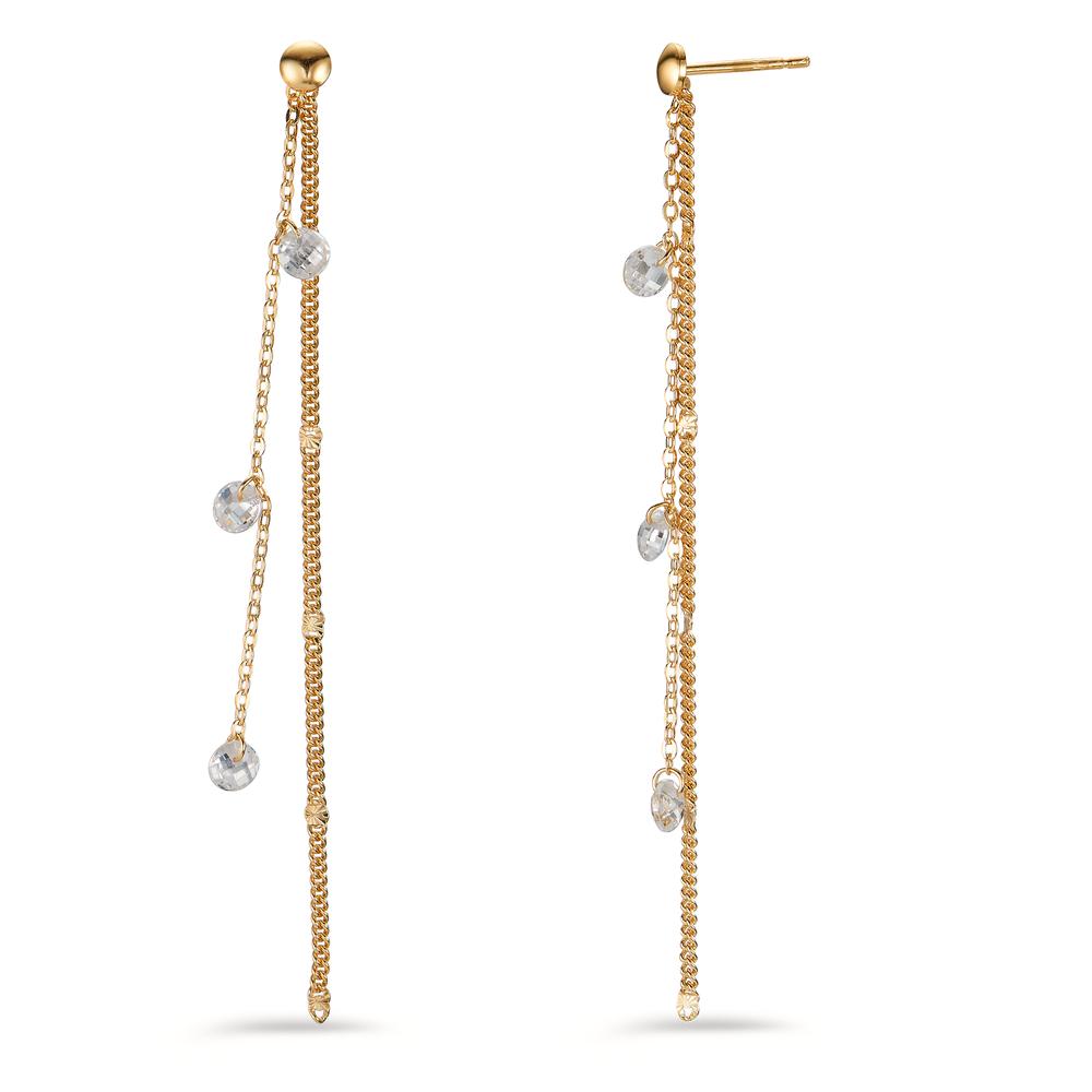 Pendant d'oreilles Argent Zircone 6 Pierres Plaqué or-604863