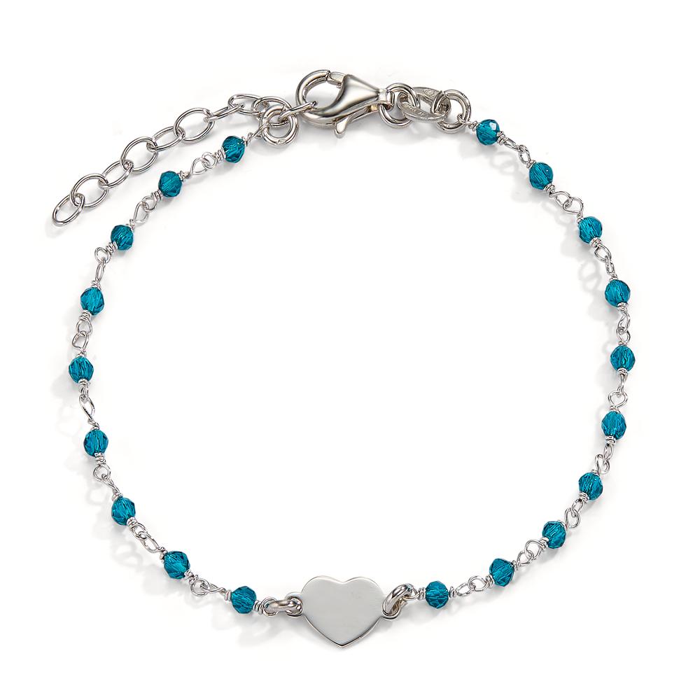 Bracelet Argent Cristal Rhodié Coeur 15.5-18.5 cm-604867