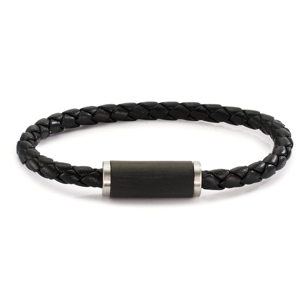 Bracelet Acier inoxydable, Carbone, Cuir 19 cm Ø5 mm-604879
