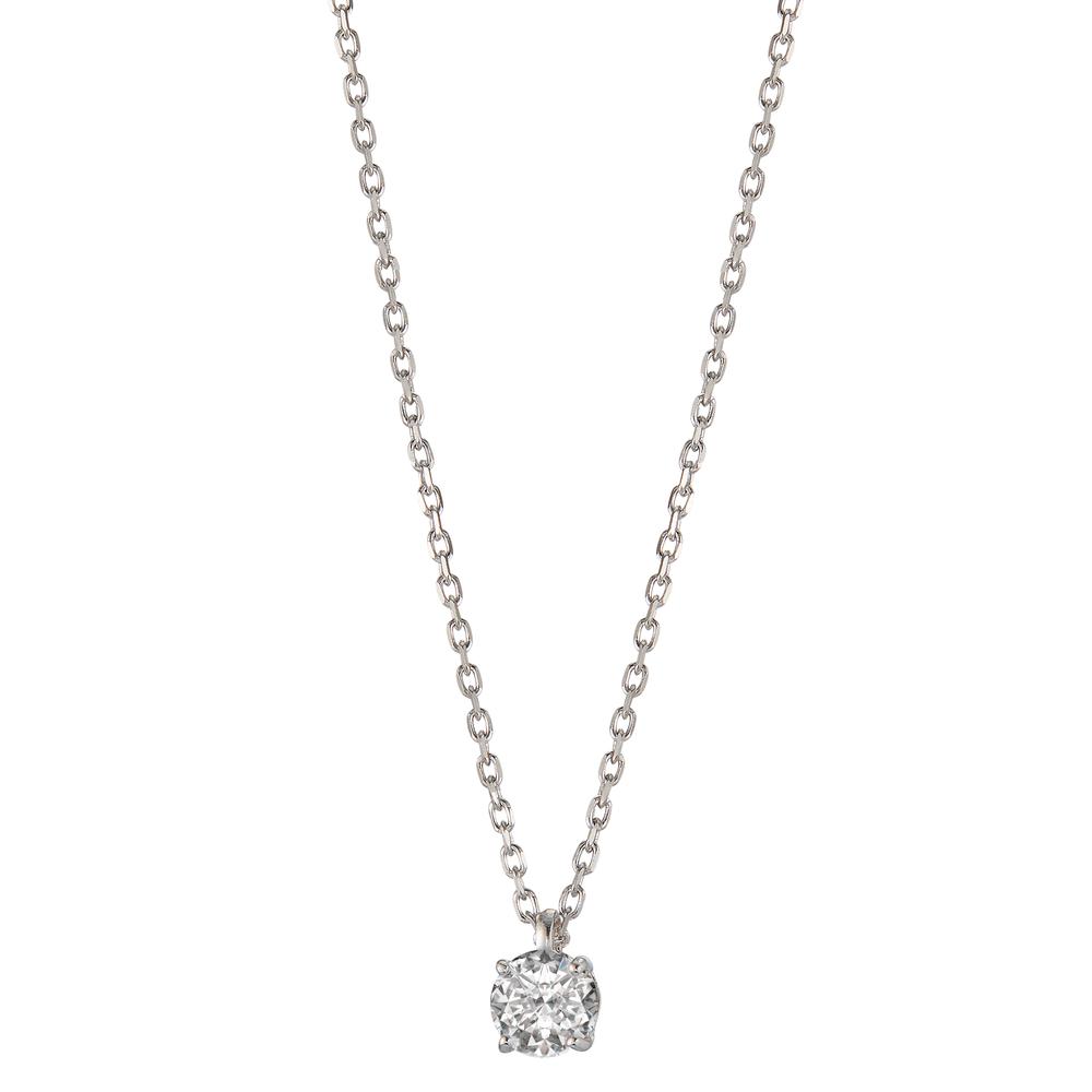 Collier Argent Zircone 5 mm Rhodié 38-45 cm-605124