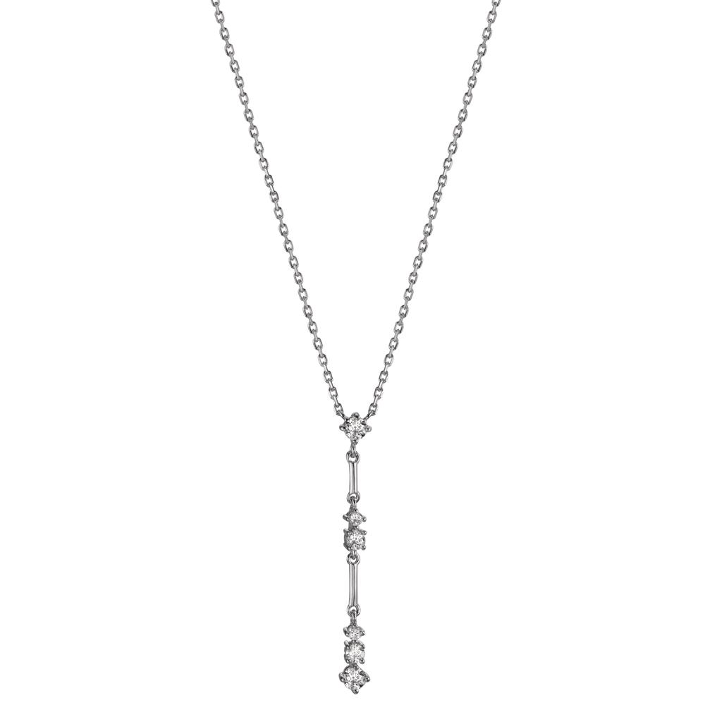Collier Argent Zircone 6 Pierres Rhodié 40-45 cm-605134