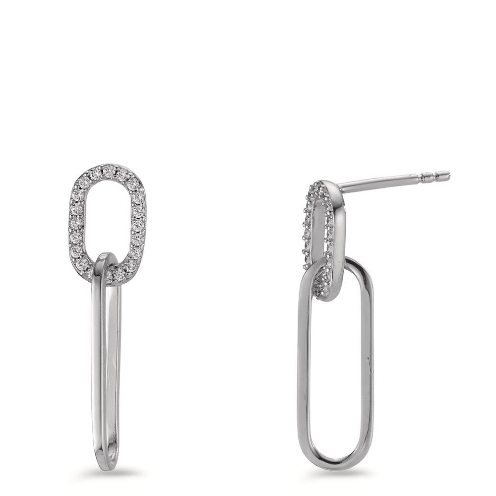 Pendant d'oreilles Argent Zircone Rhodié-605142