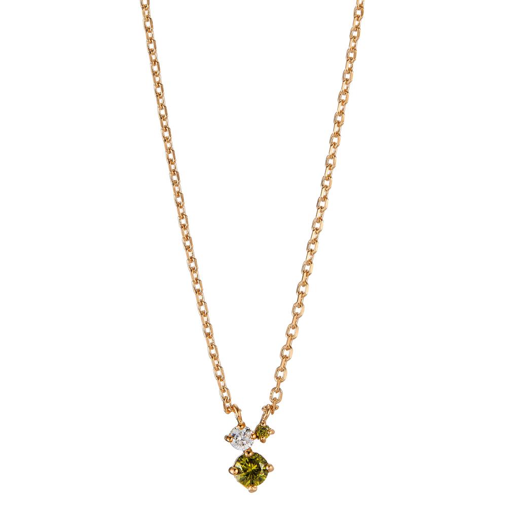Collier Bronze Zircone vert, 3 Pierres 40-45 cm-605158