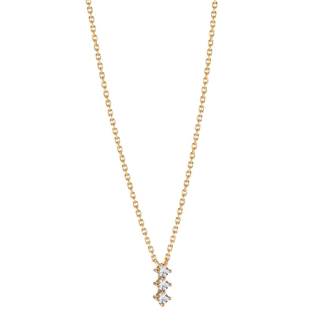 Collier Bronze Zircone 3 Pierres 40-45 cm-605163