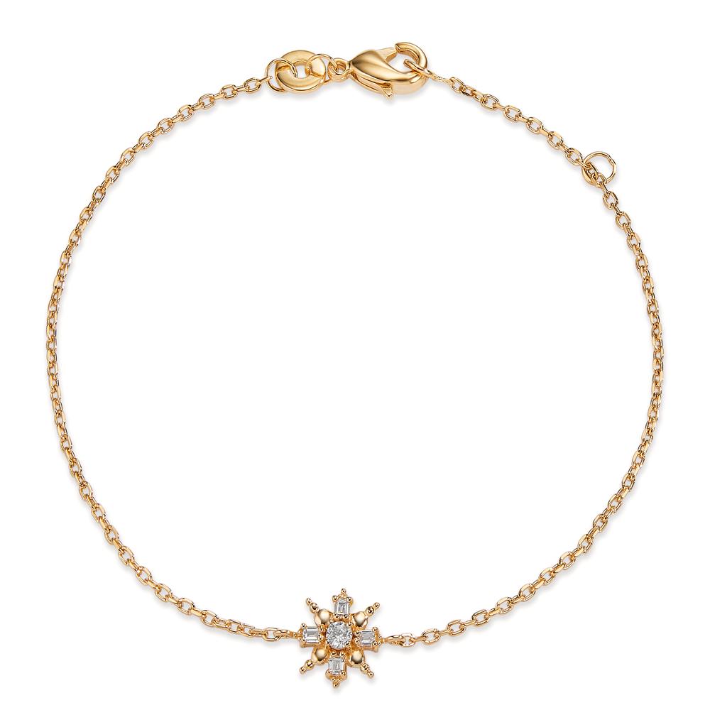 Bracelet Bronze Zircone 5 Pierres Flocon de Neige 16-18 cm-605179