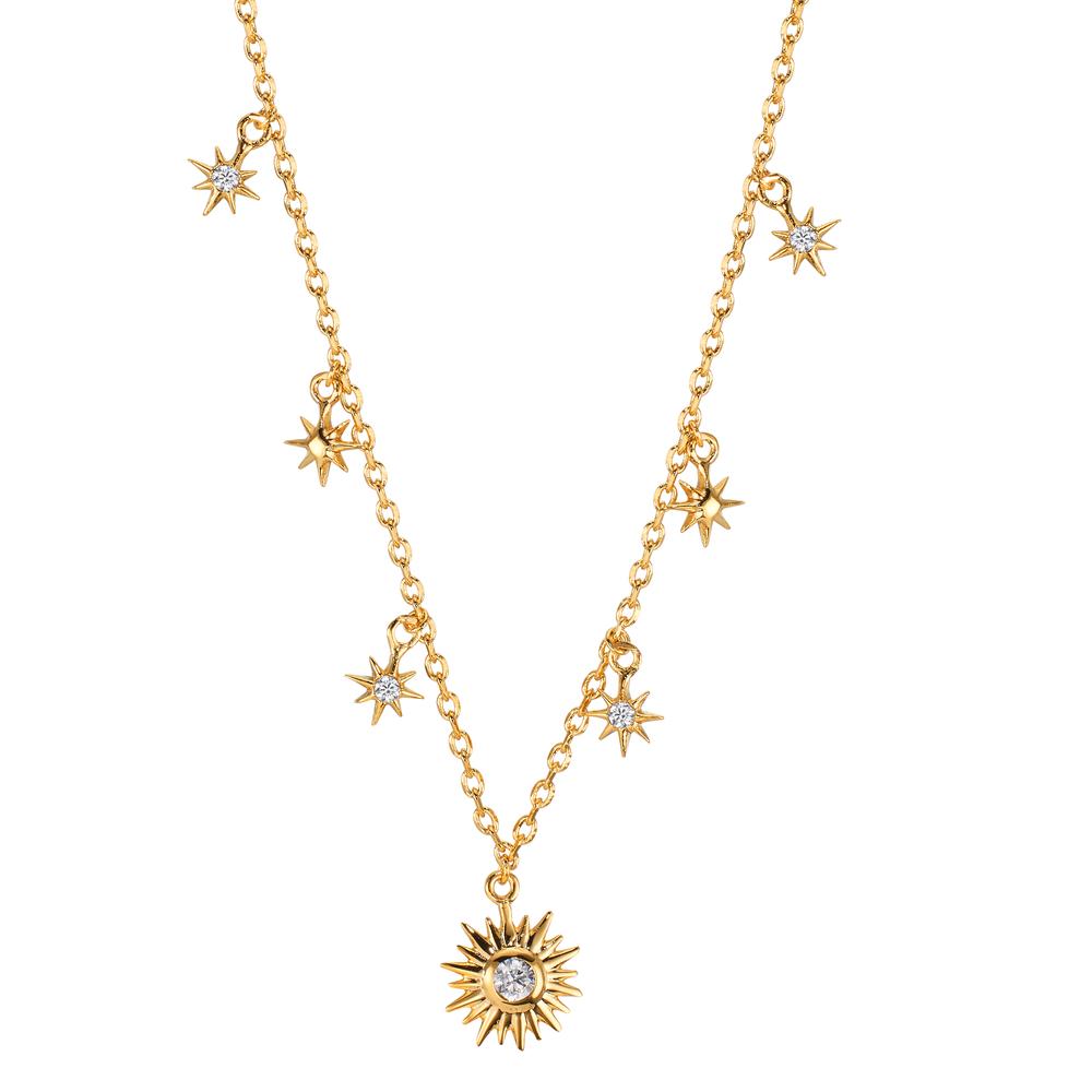 Collier Bronze Zircone 7 Pierres plaqués or 3 microns Étoile 40-45 cm-605181