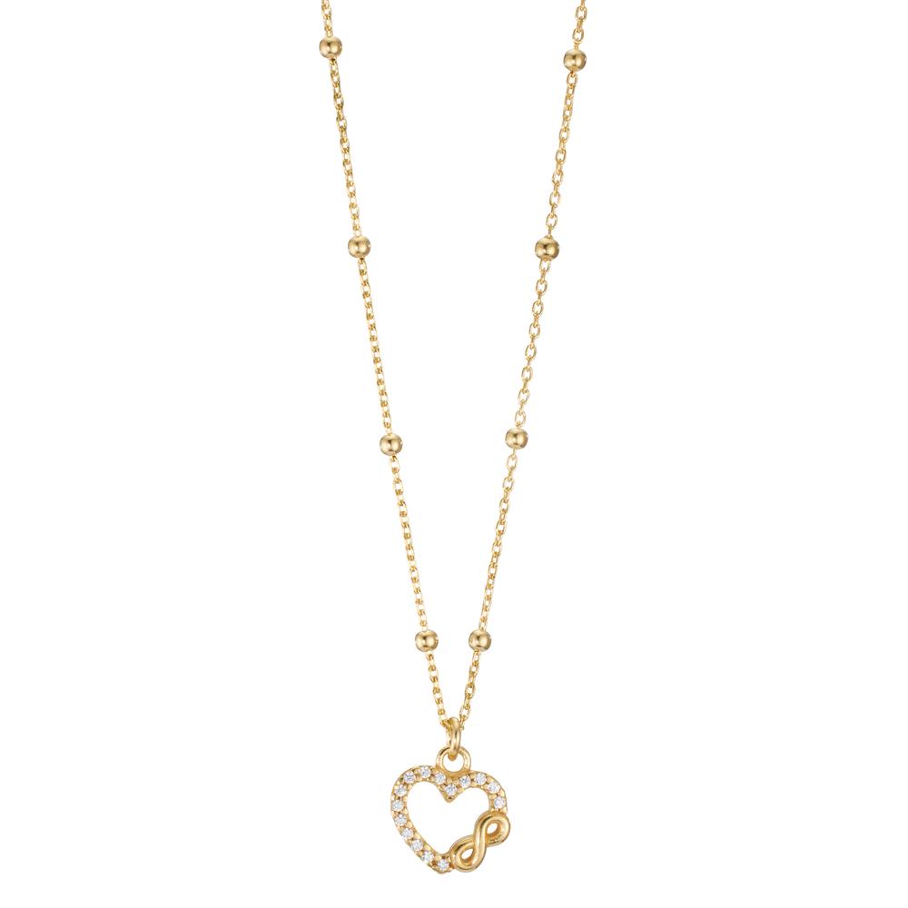 Collier Argent Zircone jaune Plaqué or Coeur 42-45 cm-605280