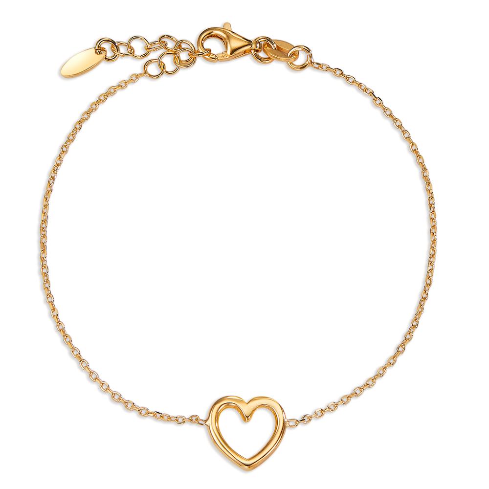 Bracelet Argent jaune Plaqué or Coeur 17-19 cm-605294