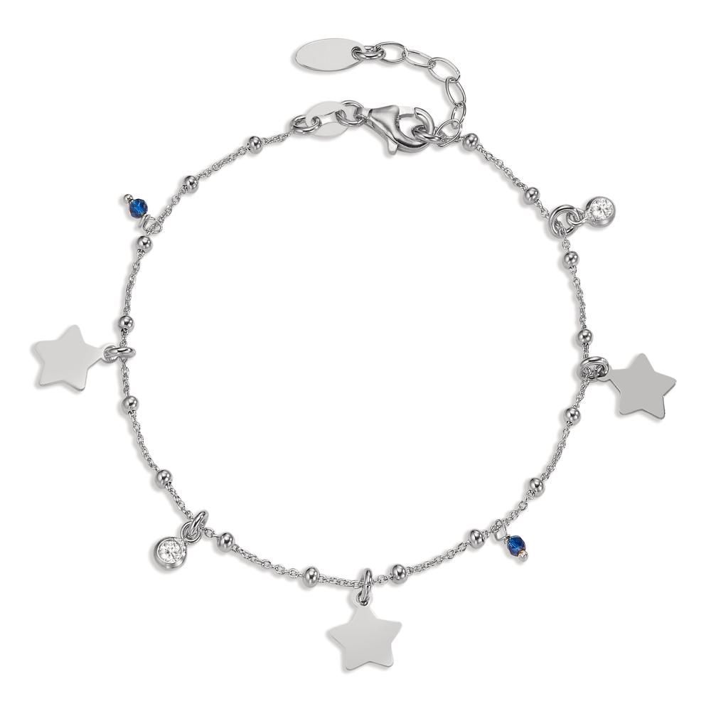 Bracelet Argent Zircone 4 Pierres Rhodié Étoile 17-19 cm-605299