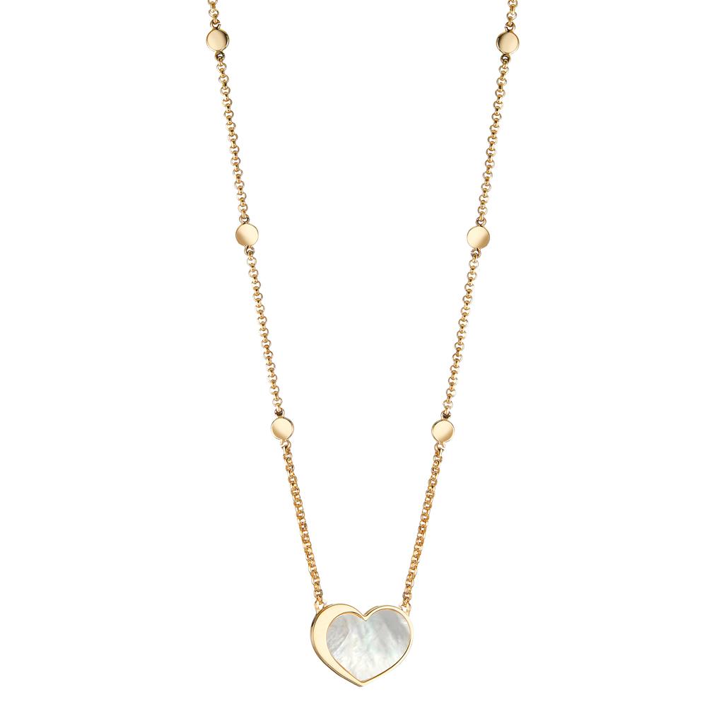 Collier Argent jaune Plaqué or nacre Coeur 40-44 cm-605301