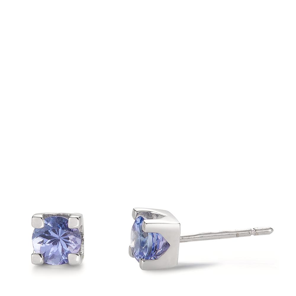 Clous d'oreilles Or blanc 18K Tanzanite 0.96 ct, 2 Pierres-605308