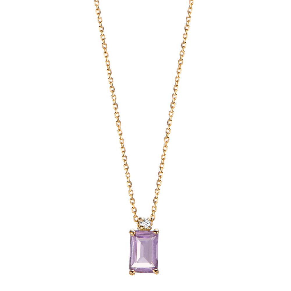 Collier Or jaune 18K Améthyste 0.60 ct, 2 Pierres 40-42 cm-605319