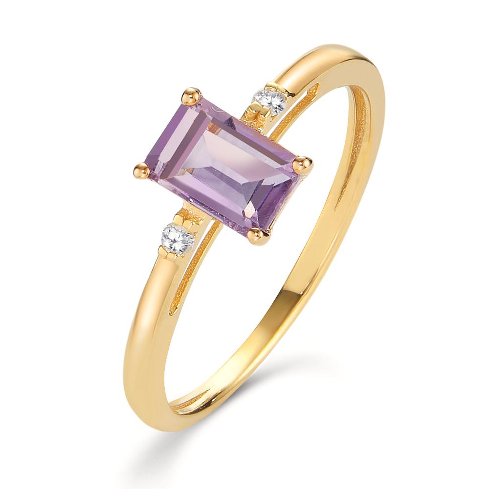 Bague Or jaune 18K Améthyste 0.60 ct, 3 Pierres-605321