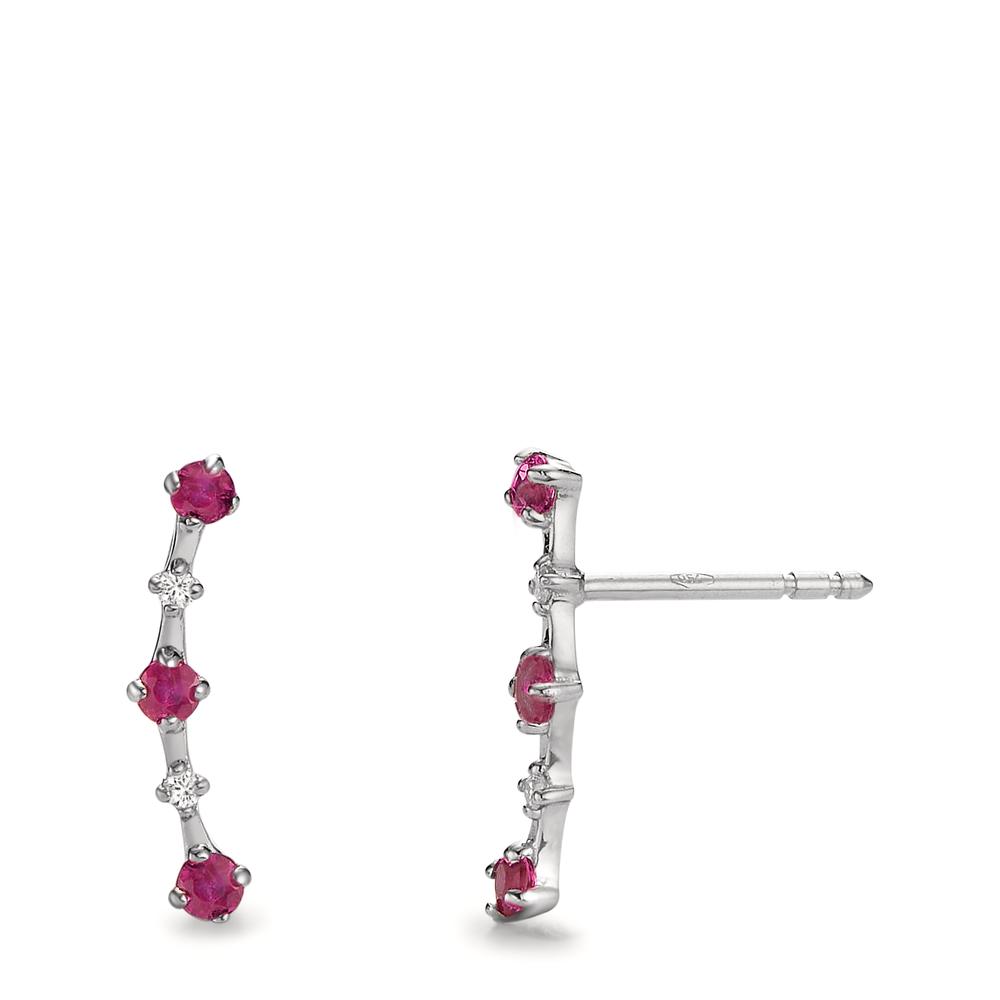 Clous d'oreilles Or blanc 18K Rubis 0.30 ct, 10 Pierres-605328