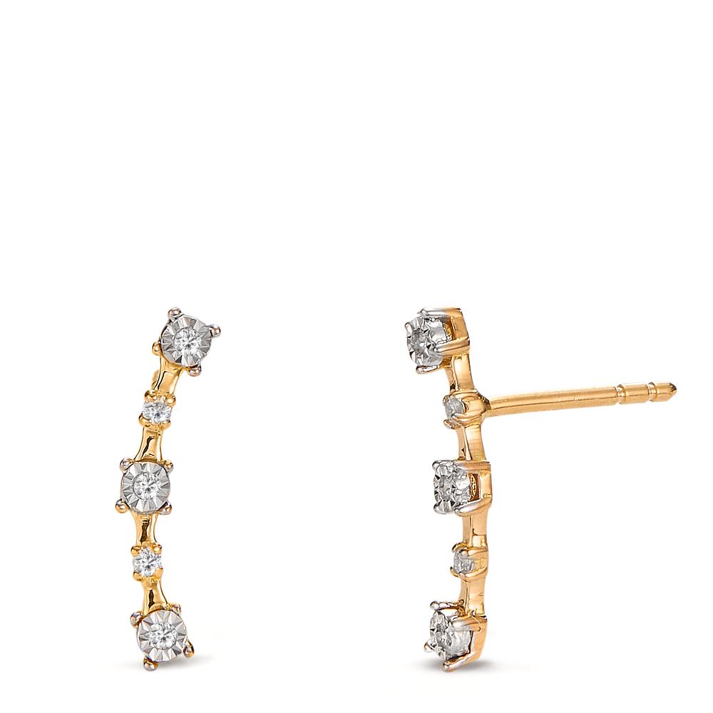 Clous d'oreilles Or jaune 18K Diamant 0.092 ct, 10 Pierres, w-si-605332