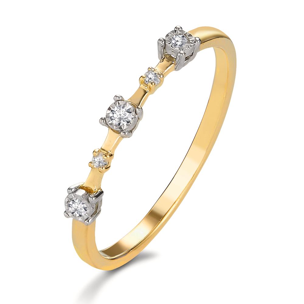 Bague Or jaune 18K Diamant 0.046 ct, 5 Pierres, w-si-605333