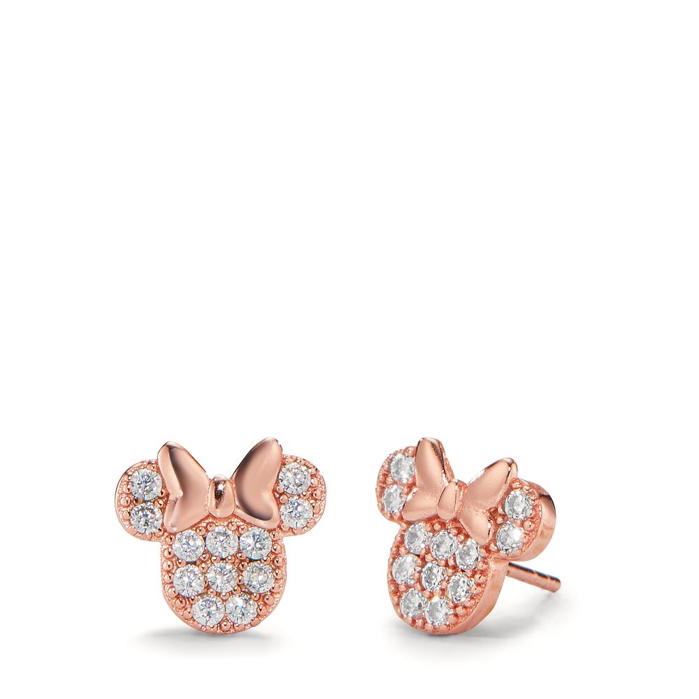 Clous d'oreilles Argent Zircone blanc rosé Plaqué or Ø8.5 mm-605425