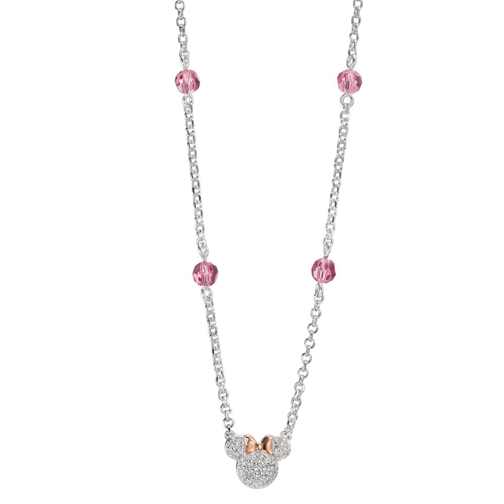Collier Argent Zircone rose rosé Bicolore 35-40 cm-605494
