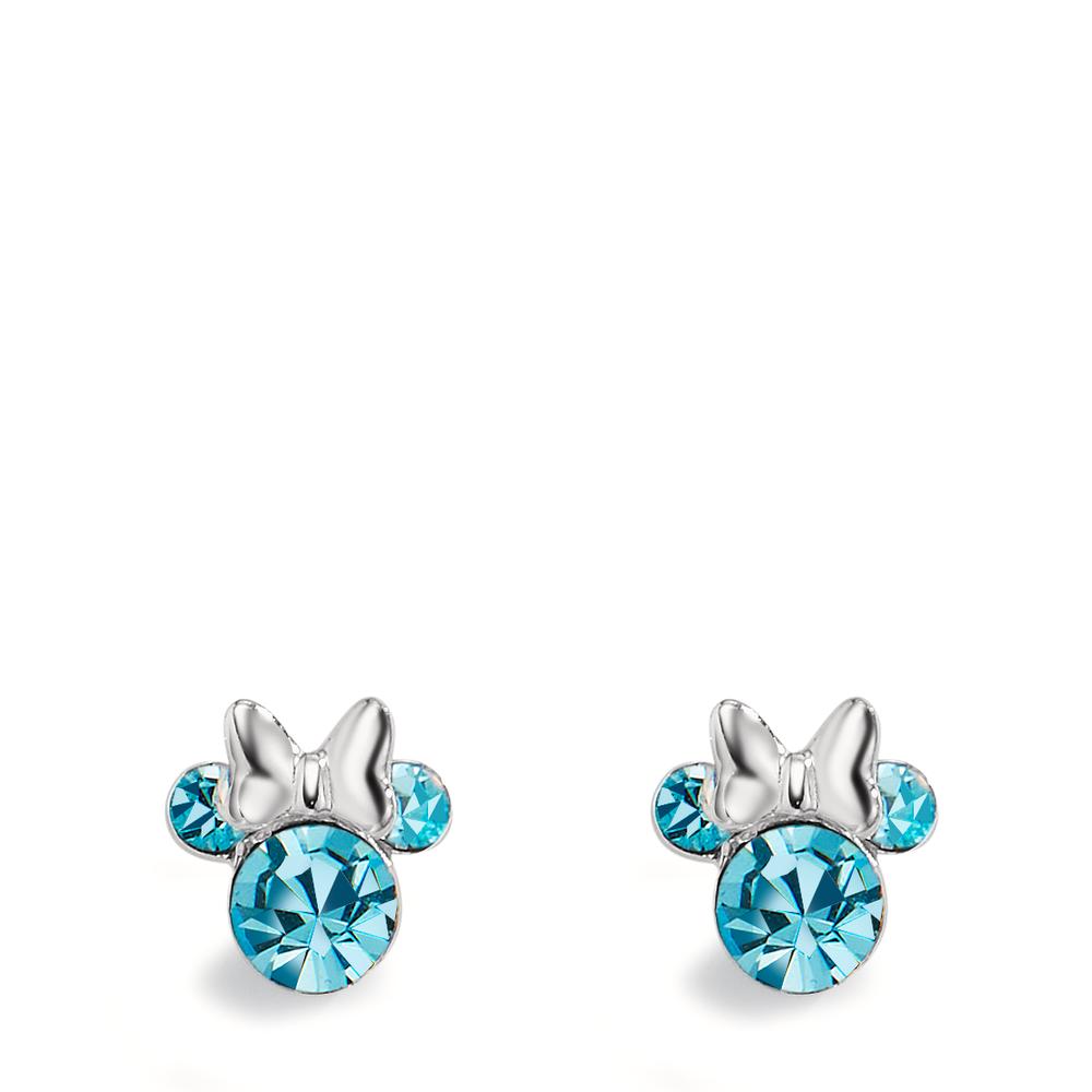 Clous d'oreilles Argent Zircone aqua, 6 Pierres Ø6 mm-605550