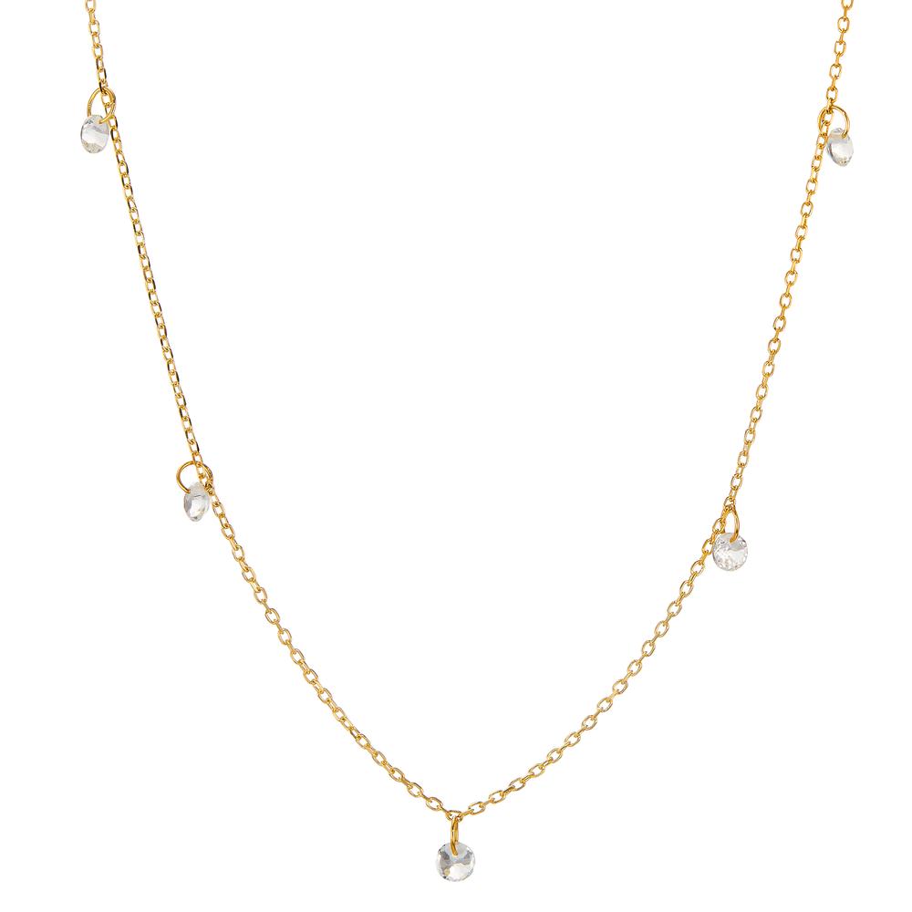 Collier Or jaune 18K Topaze blanc, 5 Pierres 40-42 cm-605617
