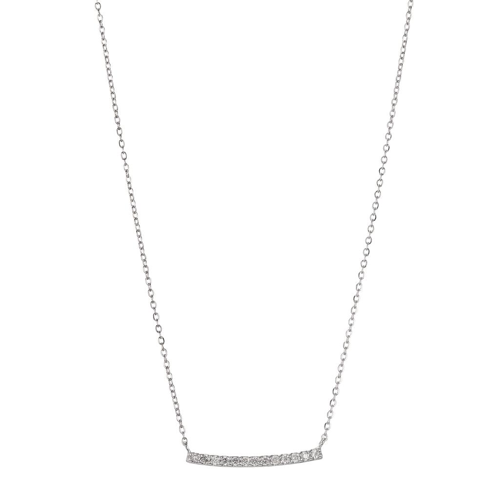 Collier Or blanc 18K Diamant 0.06 ct, 13 Pierres, w-si 40-42 cm-605626