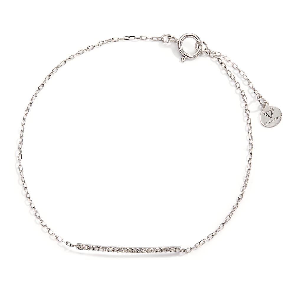 Bracelet Or blanc 18K Diamant 0.10 ct, 21 Pierres, w-si 17-19 cm-605627