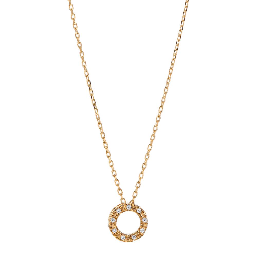 Collier Or jaune 18K Diamant 0.018 ct, 9 Pierres, w-si 42 cm-605642