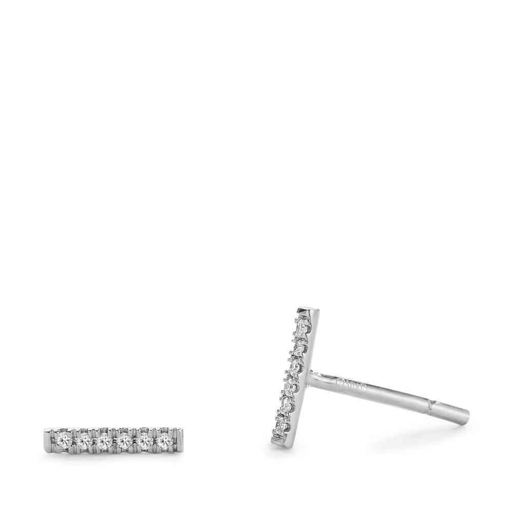 Clous d'oreilles Or blanc 18K Diamant 0.05 ct, 12 Pierres, w-si-605644
