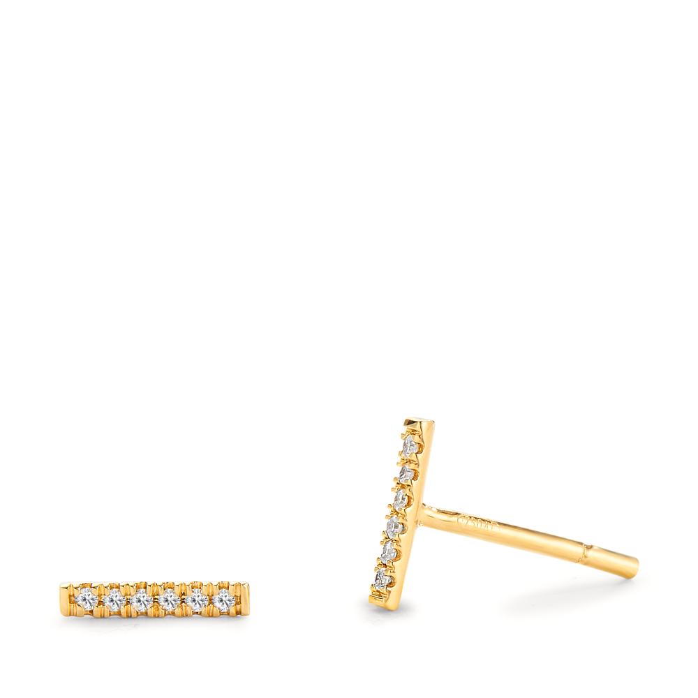 Clous d'oreilles Or jaune 18K Diamant 0.05 ct, 12 Pierres, w-si-605645