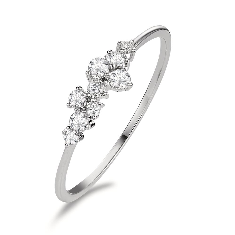 Bague Or blanc 18K Diamant 0.15 ct, 9 Pierres, w-si-605651