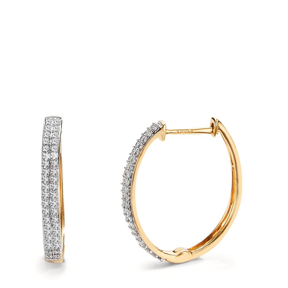 Créoles à charnières Or jaune 18K Diamant 0.25 ct, 84 Pierres, w-si-605654