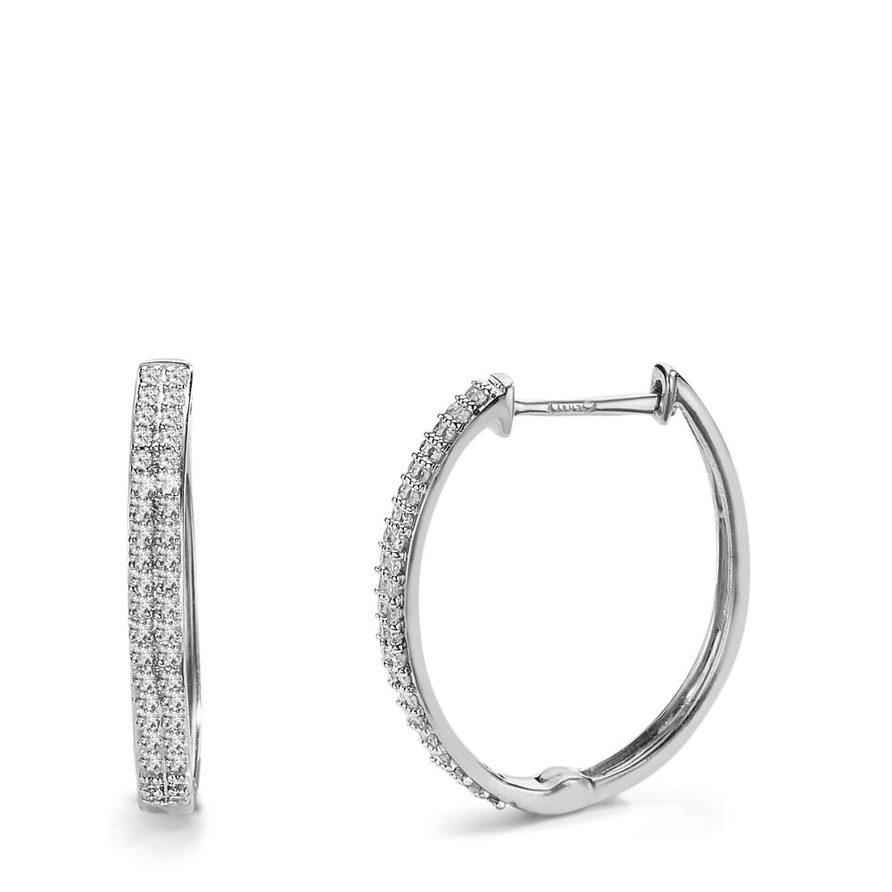 Créoles à charnières Or blanc 18K Diamant 0.25 ct, 84 Pierres, w-si-605655