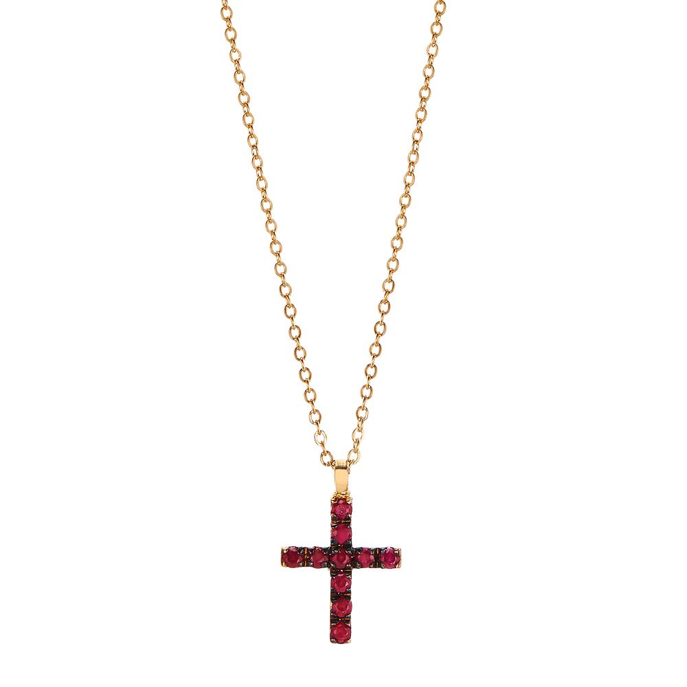 Collier Or jaune 18K Rubis 10 Pierres 40-42 cm-605673