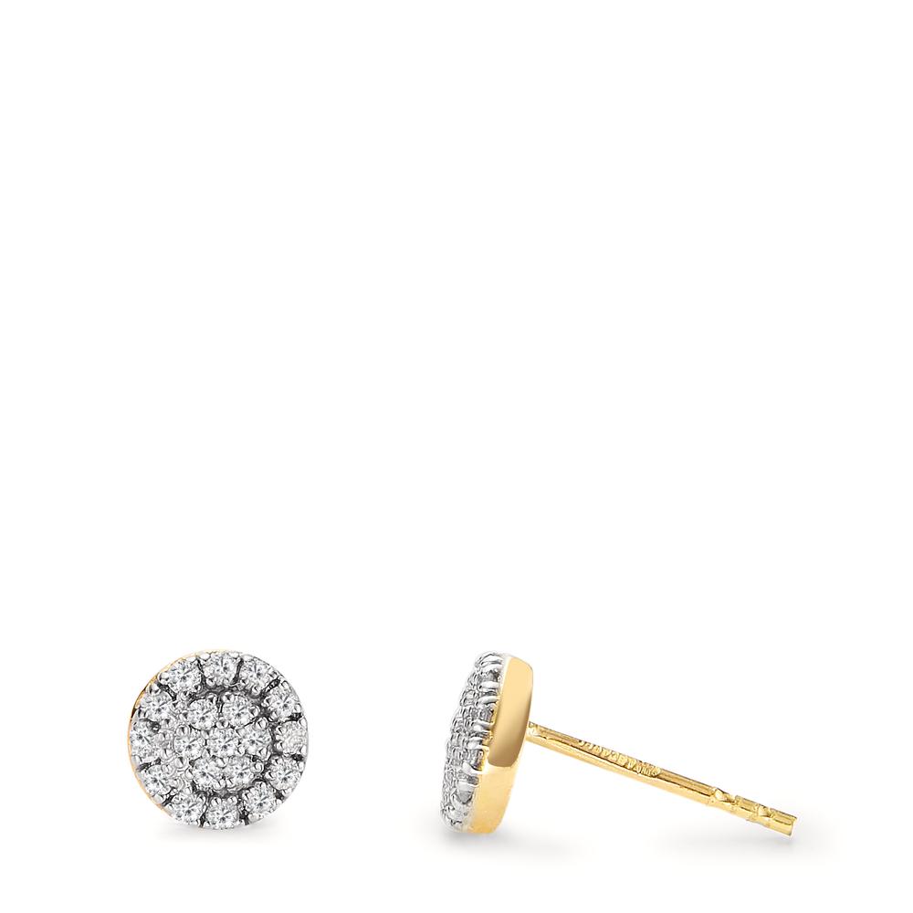 Clous d'oreilles Or jaune 18K Diamant 0.19 ct, w-si Ø6 mm-605676